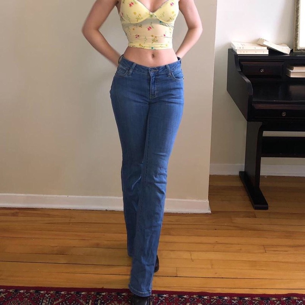 Low rise flared jeans